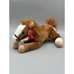 2012 Wells Fargo Mack Horse Plush 14” Stuffed Animal Brown White Stallion
